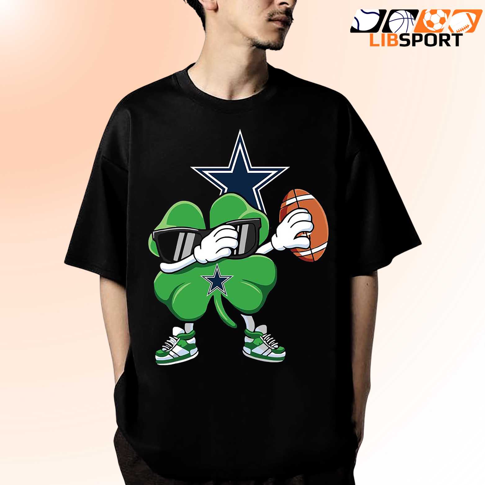 Dallas Cowboys St Patricks Day T-Shirt, Dabbing Shamrock Tee, Funny Football Shirt